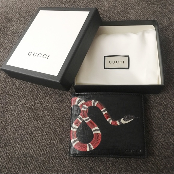 gucci kingsnake leather wallet